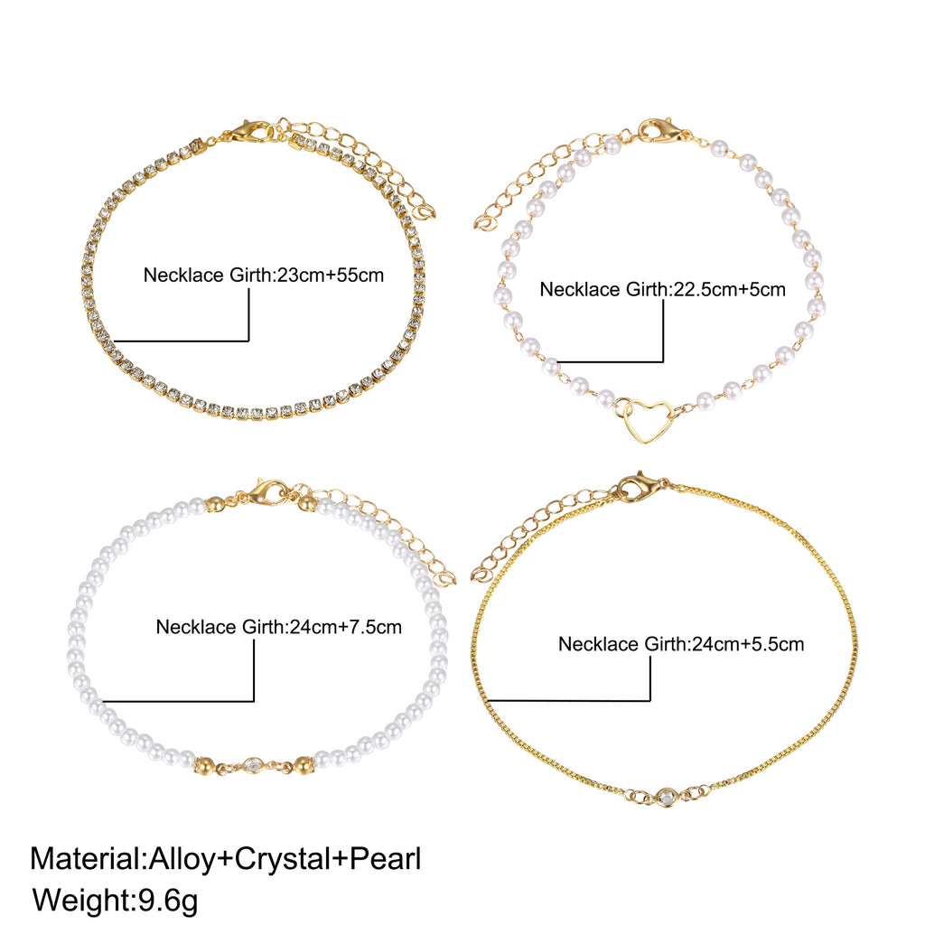 Damen Armband-Set mit eleganten Perlen- und Kristallakzenten Shop Nory
