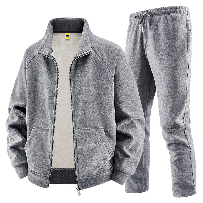 Herren Fleece-Trainingsset mit Stehkragen und Elastikbund Shop Nory