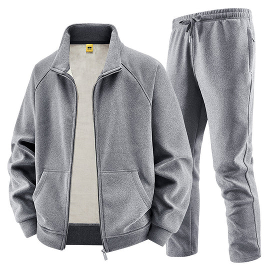 Herren Fleece-Trainingsset mit Stehkragen und Elastikbund Shop Nory