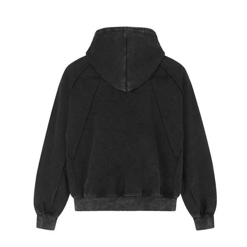 Damen Kapuzen-Zipjacke im Oversize-Suede-Look mit Raglanärmeln und Brust-Reißverschlusstasche Shop Nory