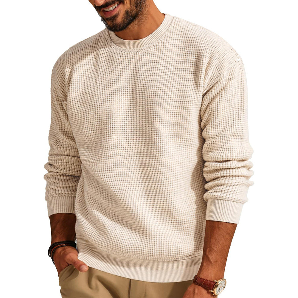 Herren Strukturierter Sweatshirt mit Rundhalsausschnitt