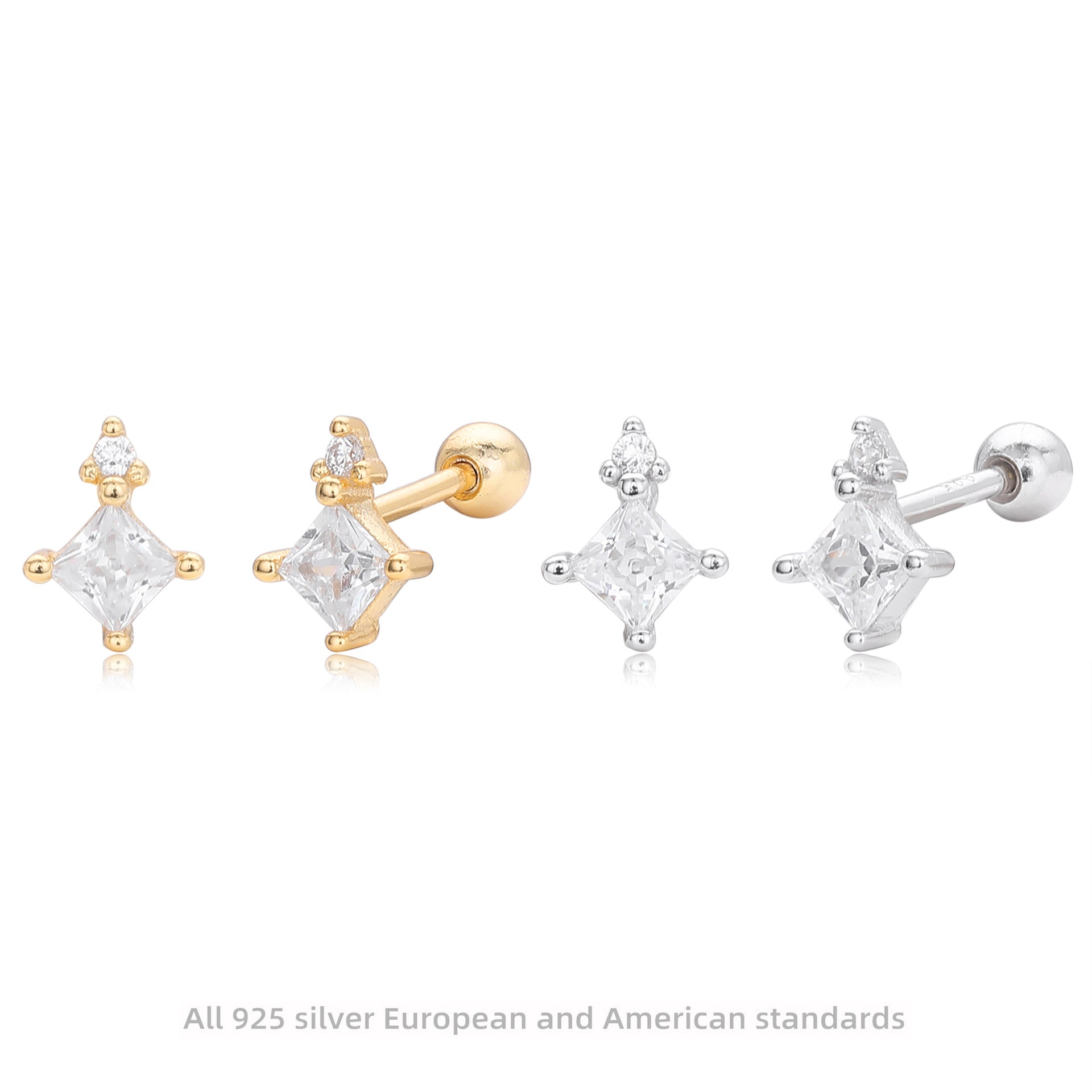 Damen Ohrstecker mit funkelndem Zirkon und eleganter Goldfassung Shop Nory