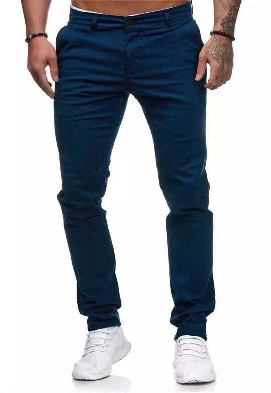 Herren Slim-Fit Chinohosen mit elastischem Bund und praktischen Taschen