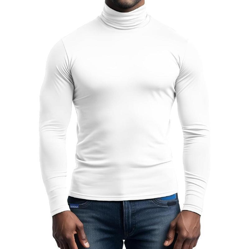 Herren atmungsaktives Rollkragen-T-Shirt aus weichem Jersey