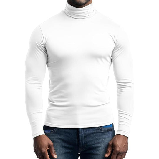 Herren atmungsaktives Rollkragen-T-Shirt aus weichem Jersey