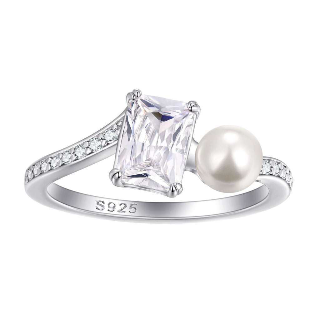 Damen Verlobungsring mit marquiseförmigem Hauptstein und kunstvollen Zirkonia-Akzenten Shop Nory