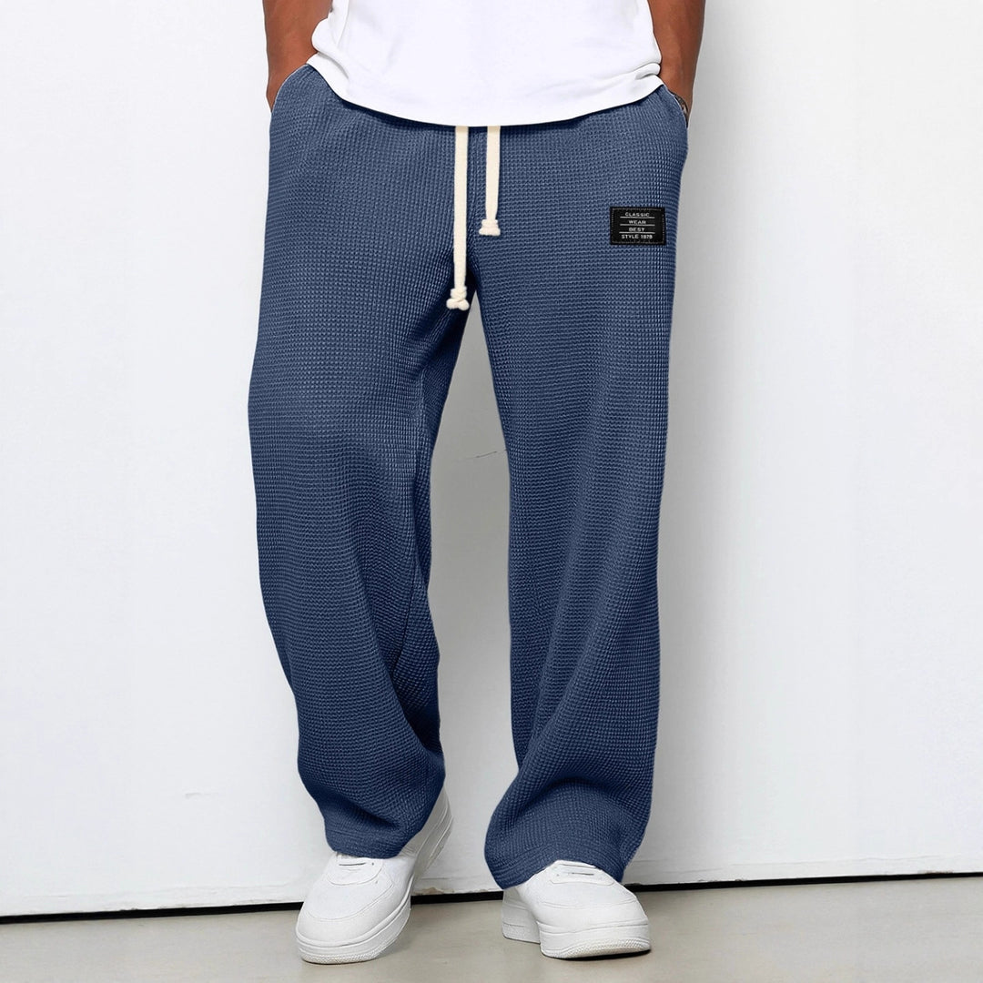 Herren nan lässige Waffelstruktur Lounge-Hose mit Kordelzug, elastischem Bund und weiter Passform Shop Nory