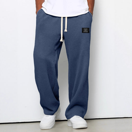Herren nan lässige Waffelstruktur Lounge-Hose mit Kordelzug, elastischem Bund und weiter Passform Shop Nory