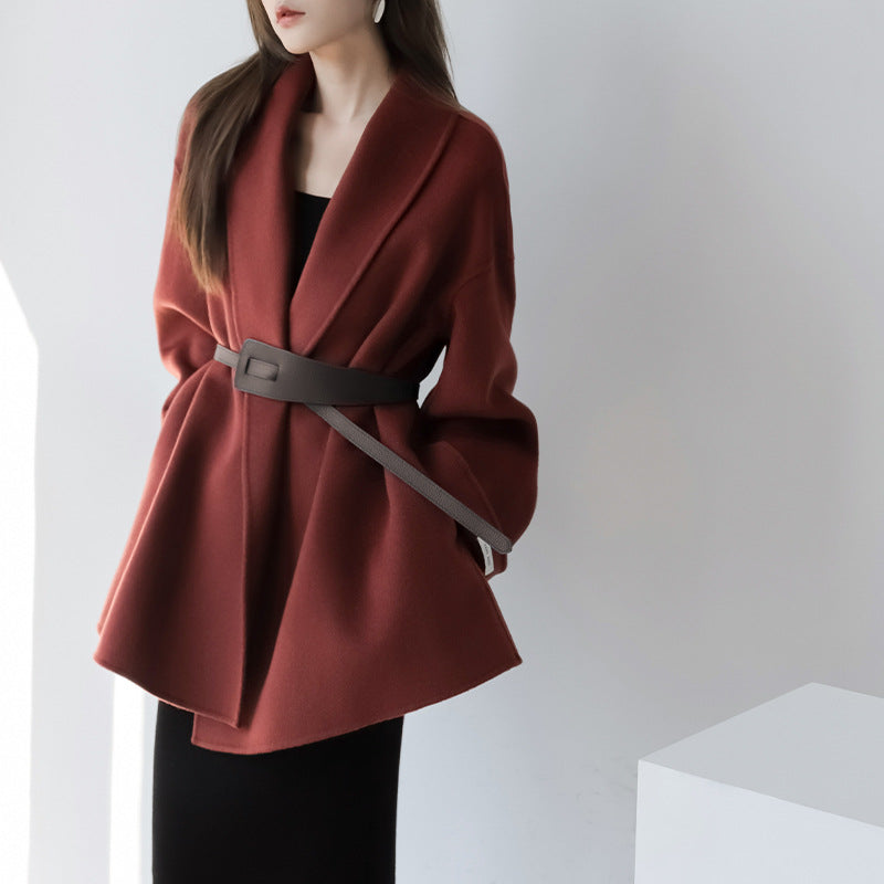 Damen Modischer und eleganter Mantel mit Gürtel Shop Nory