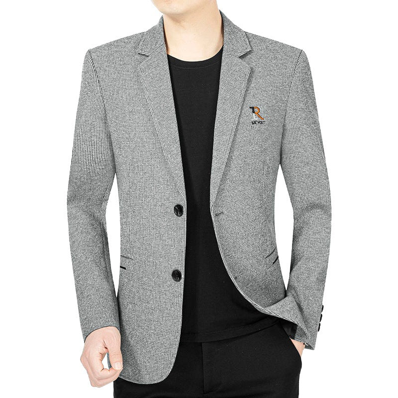 Herren Strukturierter Strickblazer mit Reverskragen und aufgesetzten Taschen Shop Nory