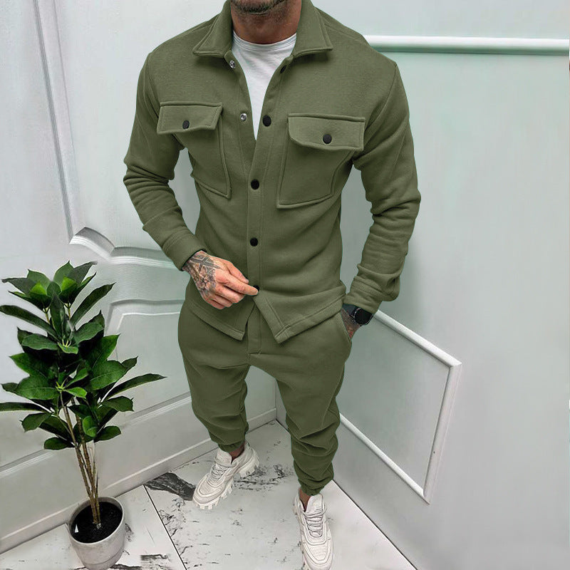 Herren nan Utility-Loungeset mit Hemdjacke, aufgesetzten Klappentaschen und schmal zulaufender Jogginghose Shop Nory