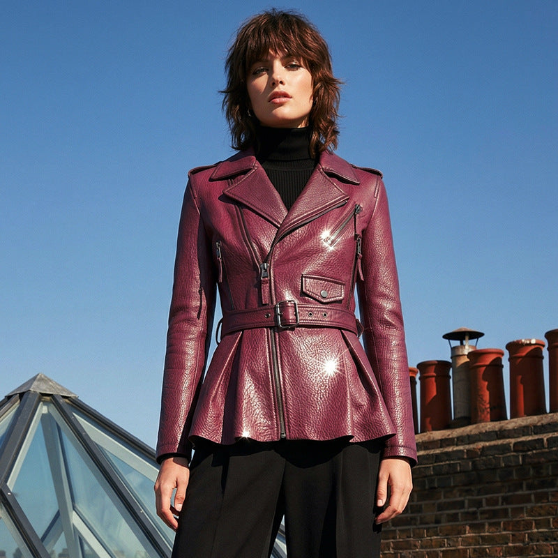 Damen Trendige Lederjacke Shop Nory