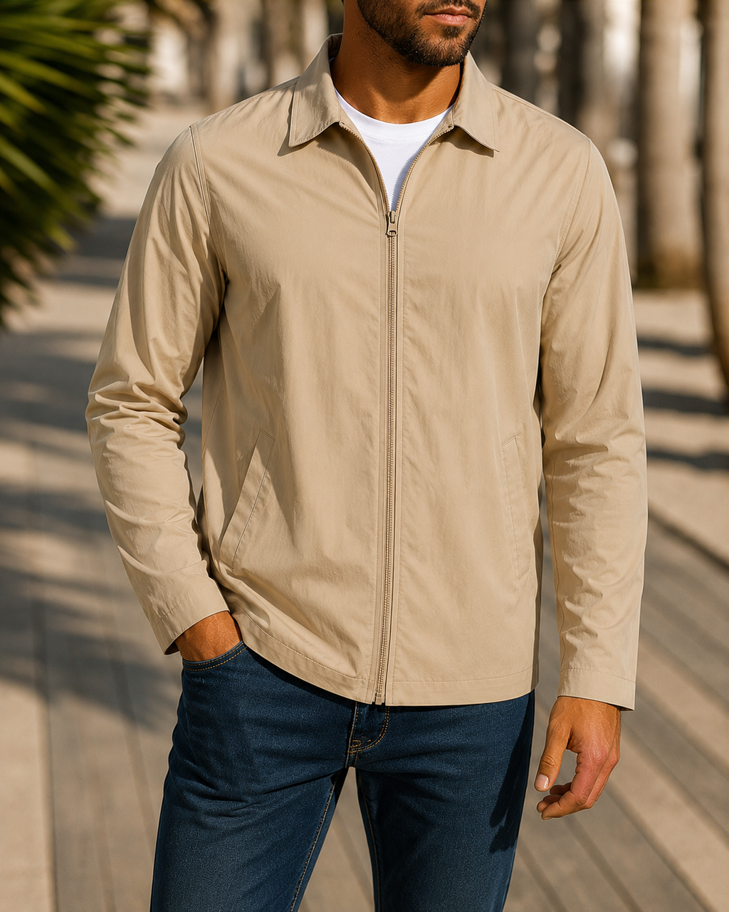 Herren lässige Freizeitjacke mit innovativer Windschutztechnologie ShopNory