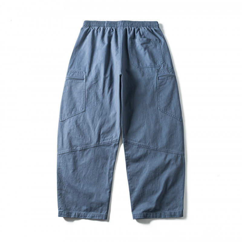 Unisex Weitgeschnittene Cargo-Hose mit elastischem Bund, Kordelzug und Utility-Taschen Shop Nory