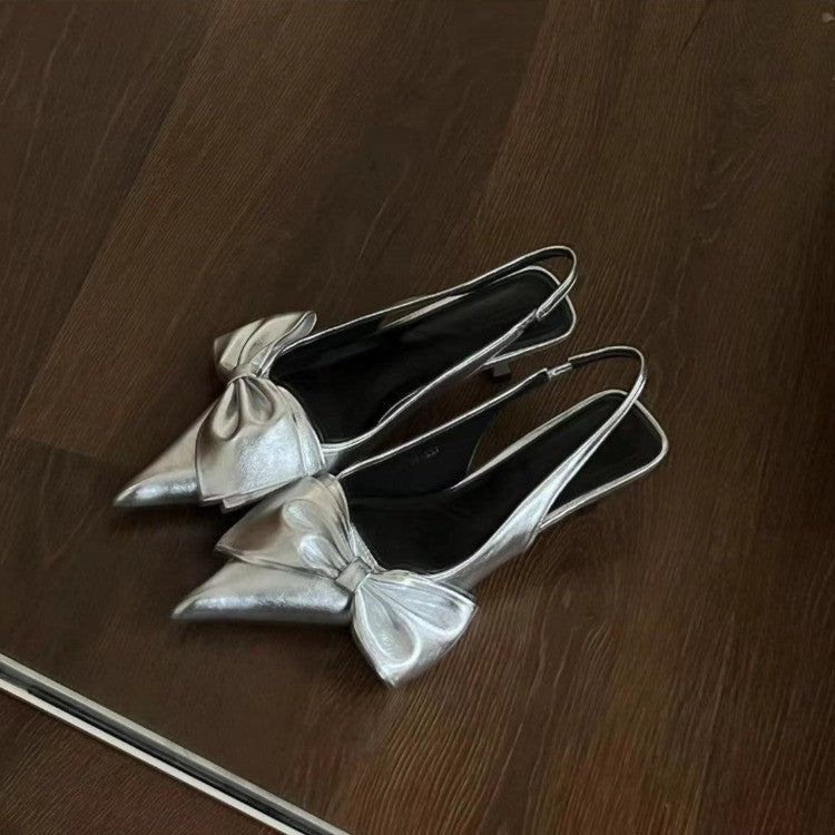 Damen Slingback-Pumps mit elegantem Schleifenakzent Shopnory