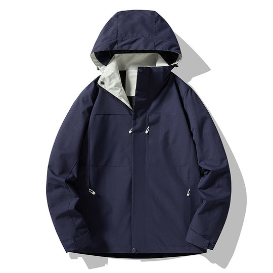 Herren Minimalistische technische Kapuzen-Softshelljacke mit mattem Finish und verdeckten Reißverschlüssen Shop Nory