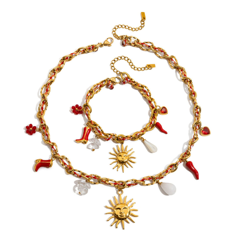 Damen Kette mit charmanten Anhängern und hypoallergener Edelstahlverarbeitung Shop Nory