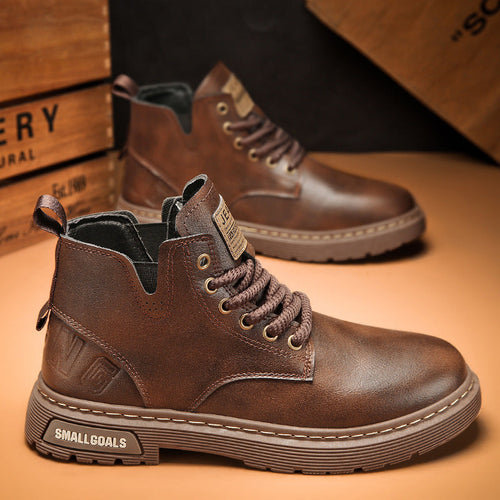 Damen hochwertige Leder Stiefeletten im lässigen Design