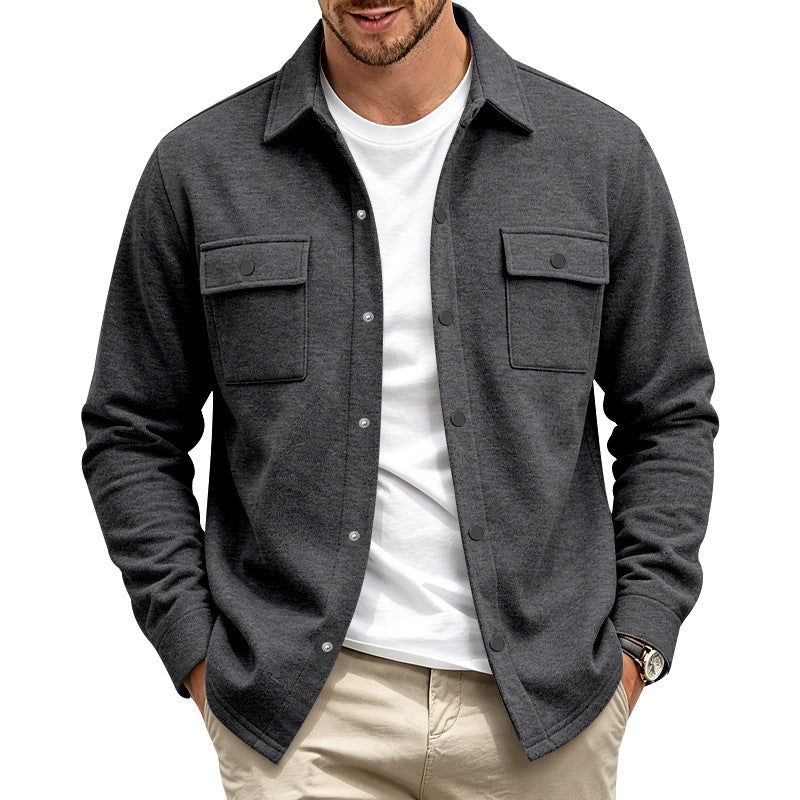 Herren Overshirt-Jacke mit Druckknopfleiste und aufgesetzten Brusttaschen Shop Nory