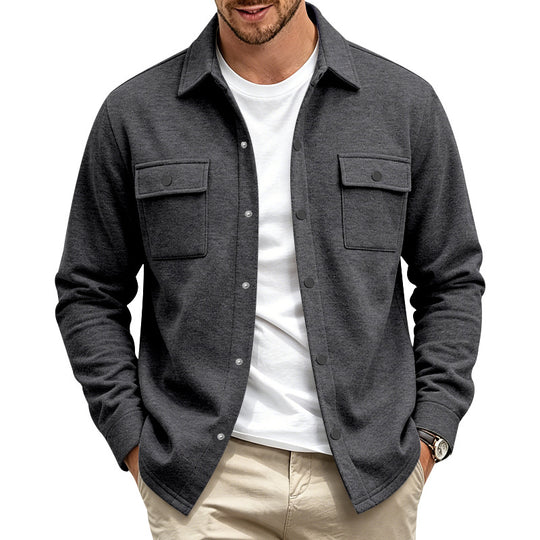 Herren Overshirt-Jacke mit Druckknopfleiste und aufgesetzten Brusttaschen Shop Nory