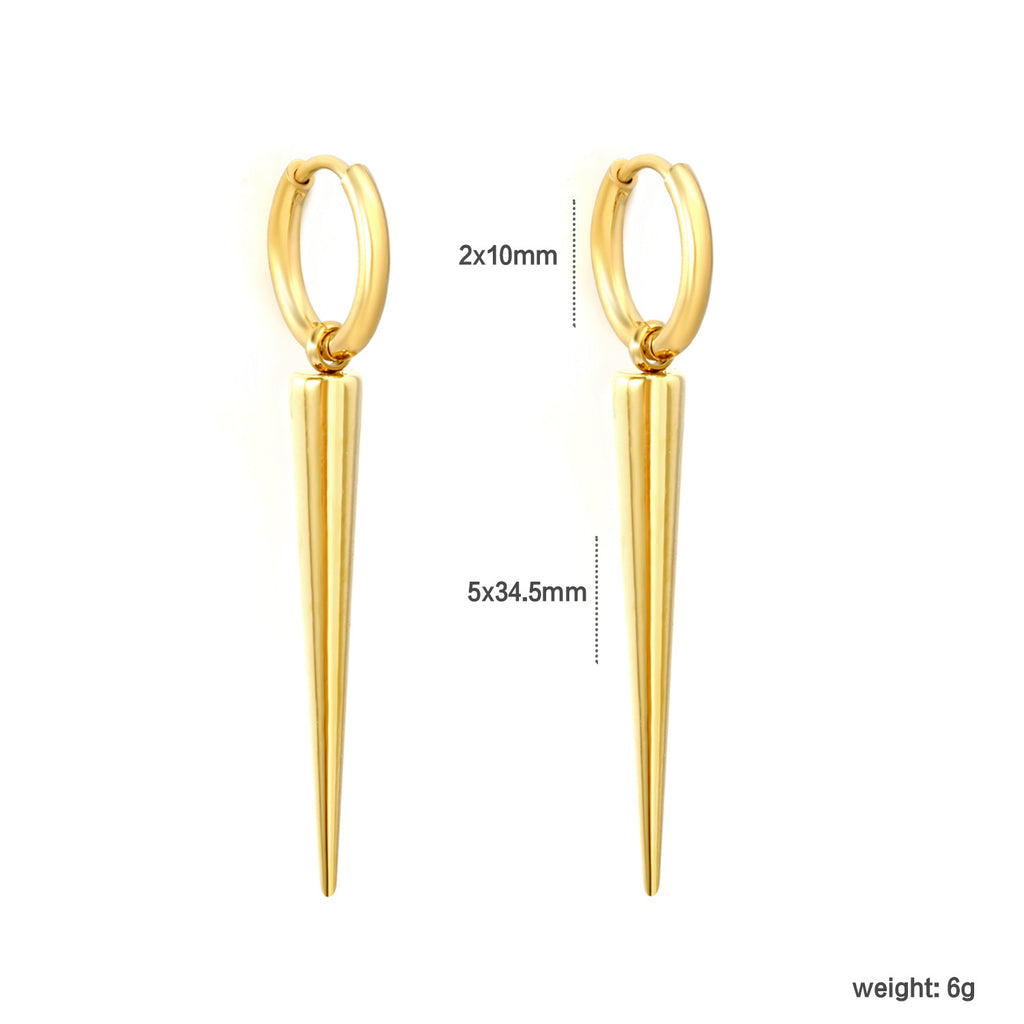 Damen Hängende Ohrstecker mit eleganten, spitzen Metallanhängern Shop Nory