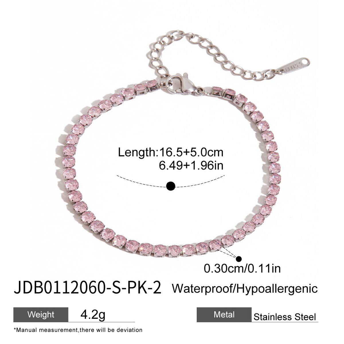 Damen Armband mit funkelnden Kristallen aus hypoallergenem Edelstahl Shop Nory