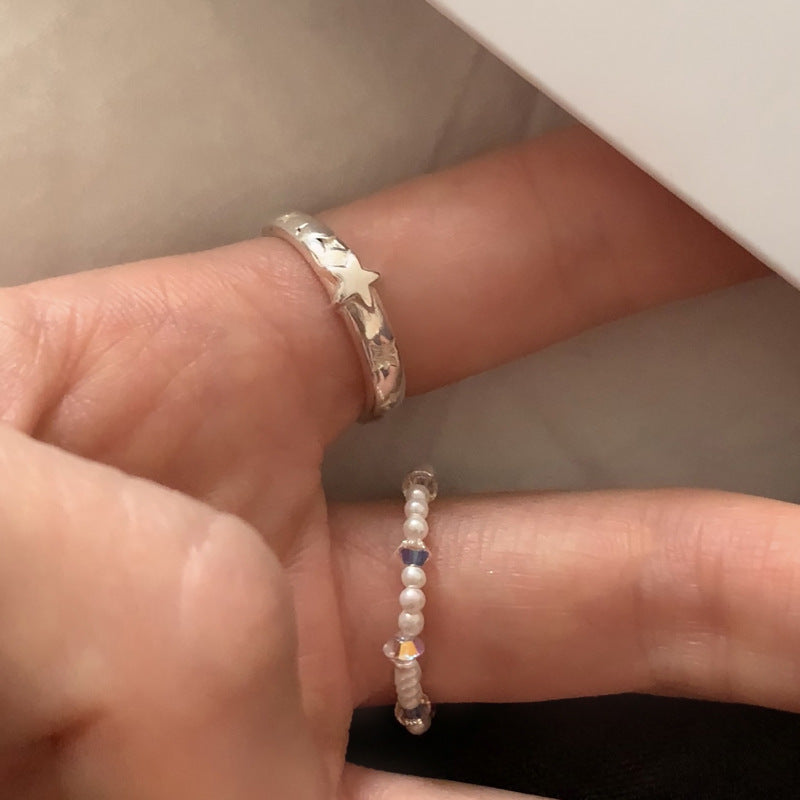 Damen Offener Ring mit funkelnden Sternmotiven Shop Nory
