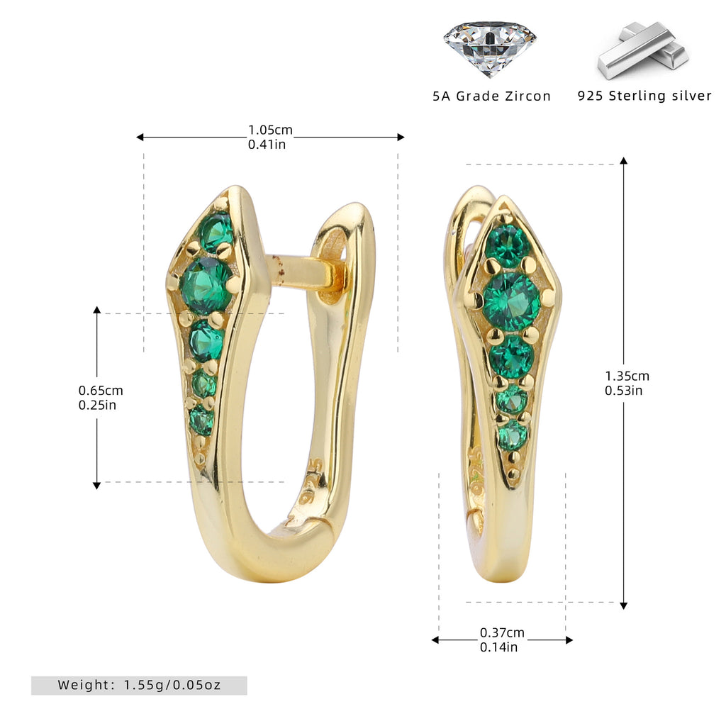 Damen Ohrstecker mit trendigem Design aus 925er Sterling Silber und funkelnden Zirkonia Shop Nory