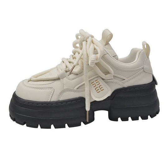 Damen modische Chunky Sneakers mit hoher Plattform und raffinierter Schnürung Shopnory