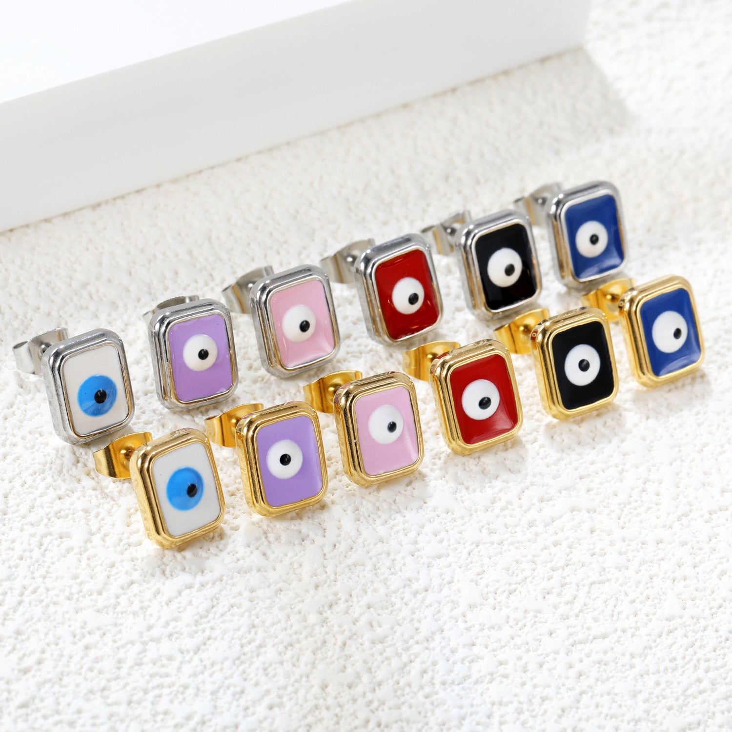 Damen Ohrstecker mit kreativen Auge-Design und goldfarbener Umrandung Shop Nory