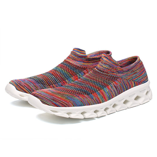 Unisex Leichter Slip-On Strick-Freizeitschuh mit wabenförmiger Hohlkammer-Sohle Shopy Nory