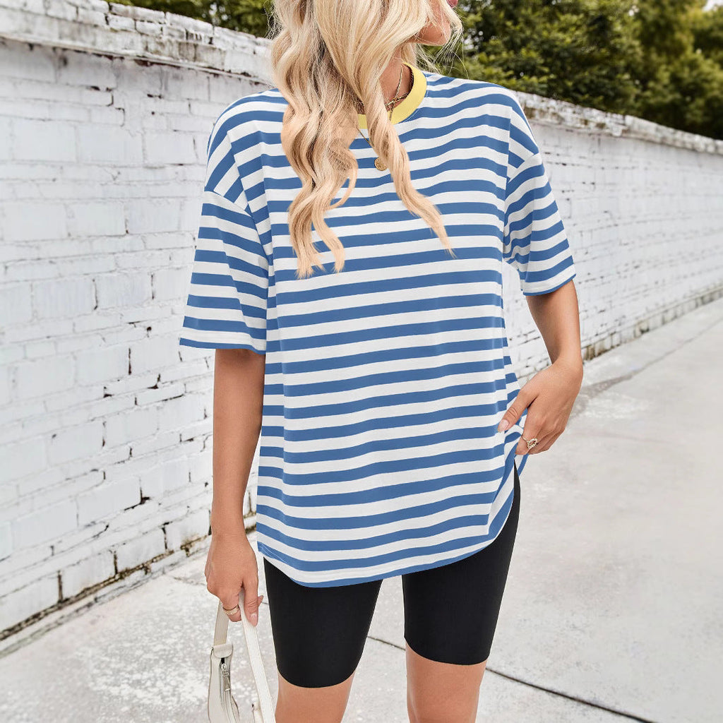 Damen Übergrößen T-Shirt mit Streifenmuster