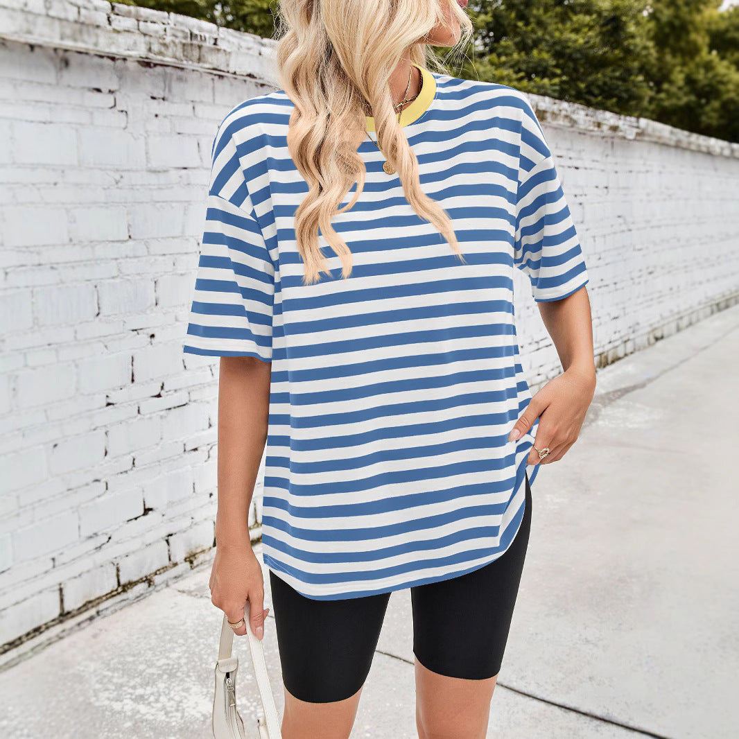 Damen Übergrößen T-Shirt mit Streifenmuster