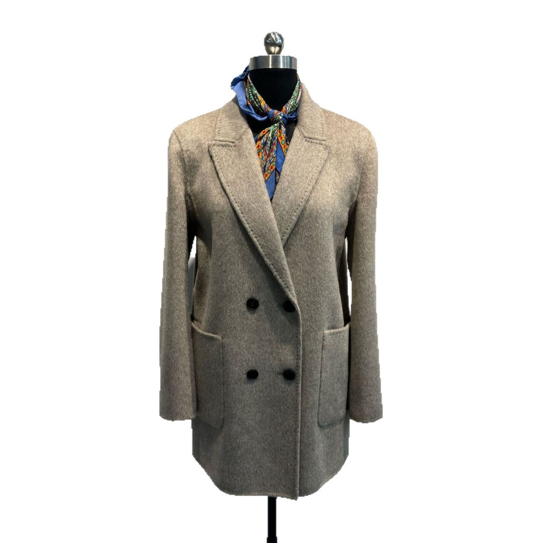 Damen Strukturierter Doppelreihiger Wollmischung Blazer Shop Nory