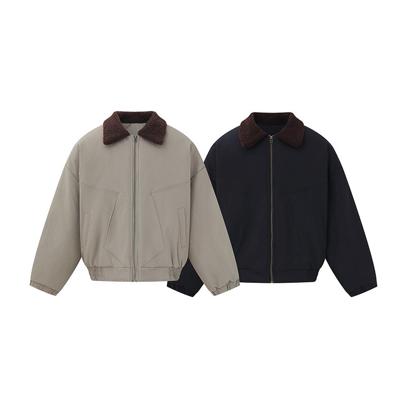 Unisex Boxy Blousonjacke mit Teddykragen und elastischem Saum Shop Nory