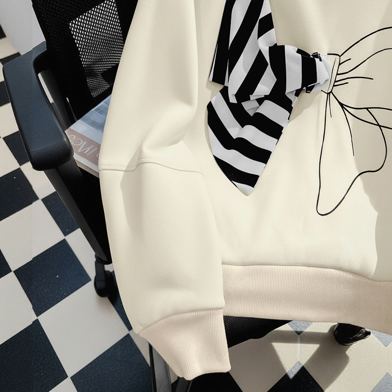 Damen Lässiger Sweatshirt mit Schleifen-Design Shop Nory