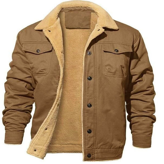 Herren Sherpa-gefütterte Workwear-Jacke aus Baumwoll-Canvas Shop Nory