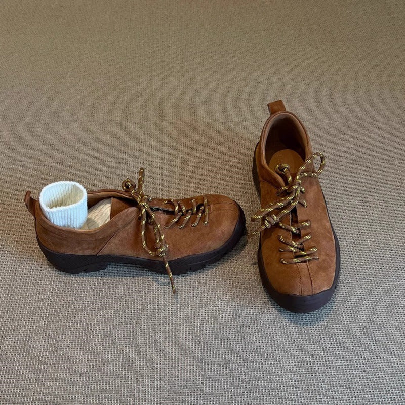 Damen Sportliche Sneaker mit samtiger Wildlederoberfläche und rutschfester Sohle