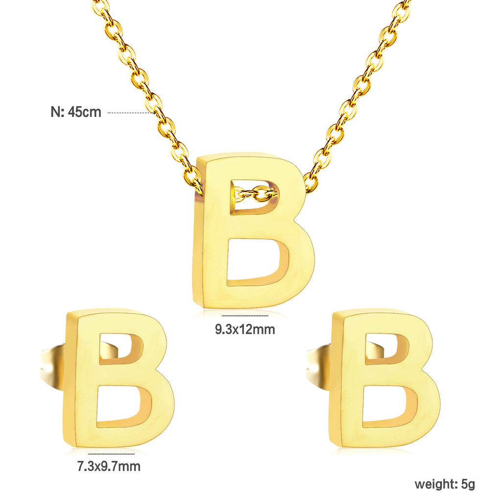 Damen Schmuckset mit K-Anhänger und passenden Ohrsteckern Shop Nory