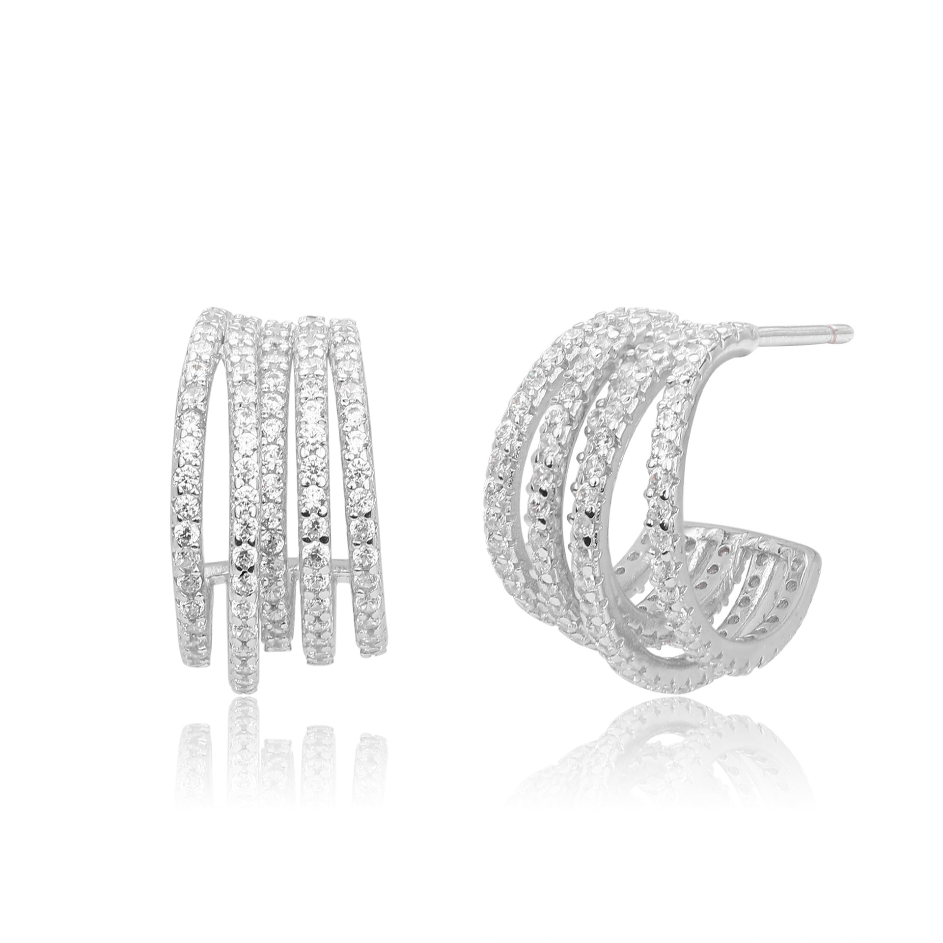 Damen Creolen mit luxuriösen Zirkon-Details und hochwertigem 925 Sterling Silber Shop Nory