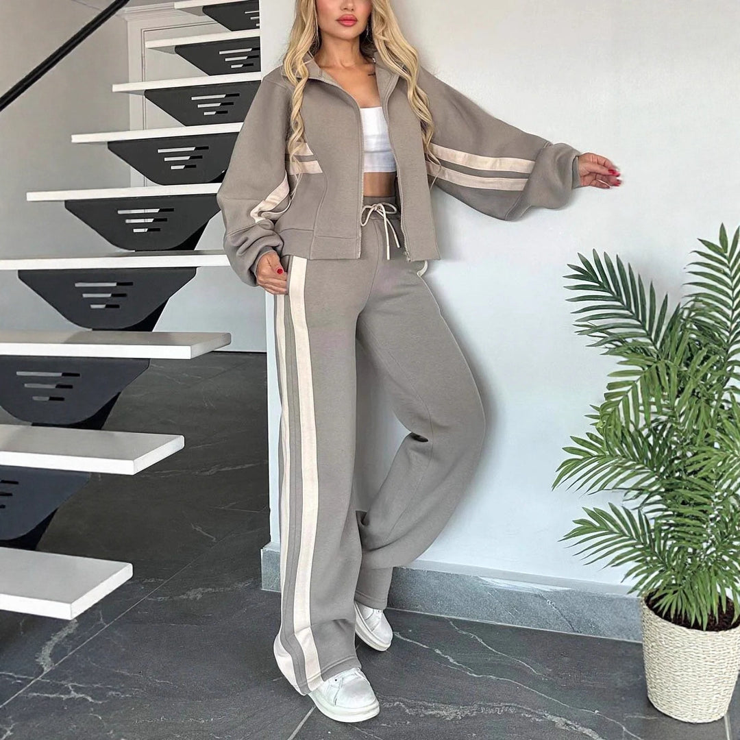 Damen Zweiteiliges Sweatset mit Reißverschlussjacke und High‑Waist Relaxed-Jogginghose Shop Nory