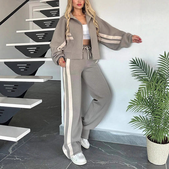 Damen Zweiteiliges Sweatset mit Reißverschlussjacke und High‑Waist Relaxed-Jogginghose Shop Nory