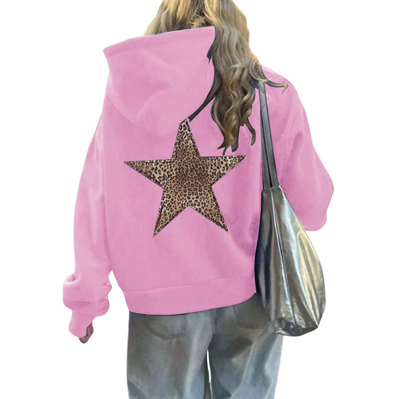 Damen Kapuzenpullover mit glitzerndem Sternmotiv