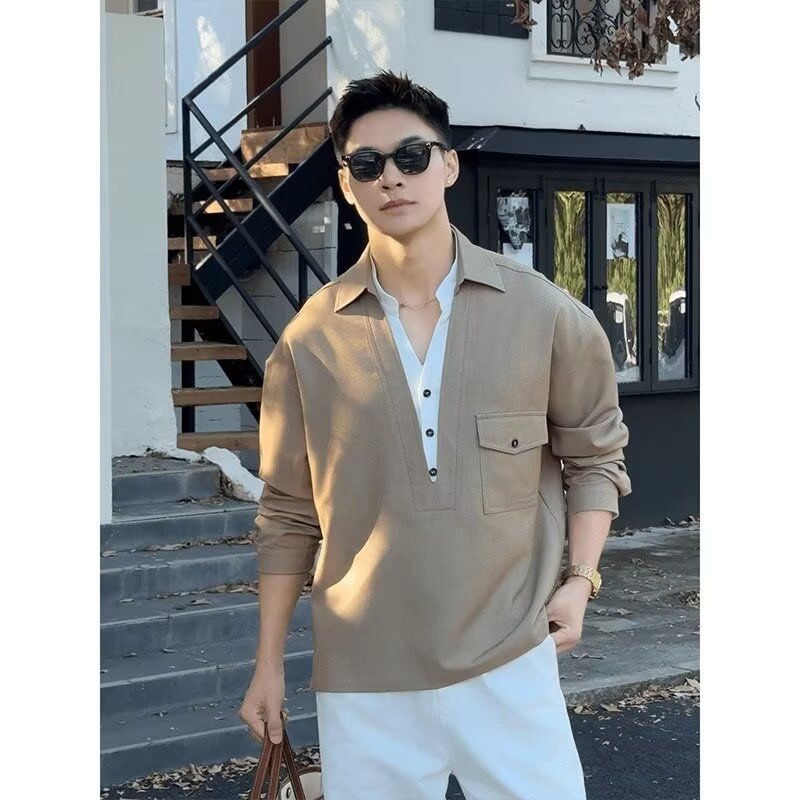 Herren Elegante Freizeit-Hemd Shop Nory