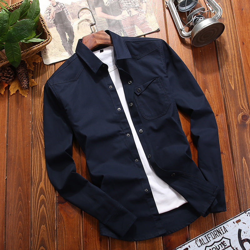 Herren Canvas-Overshirt im Worker‑Look mit Brustpattentasche und Western‑Nahtführung Shop Nory