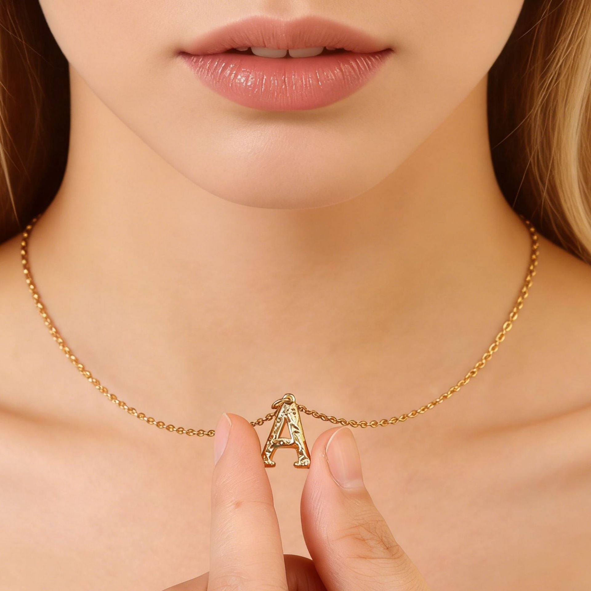 Damen goldene Buchstaben-Halskette Shop Nory