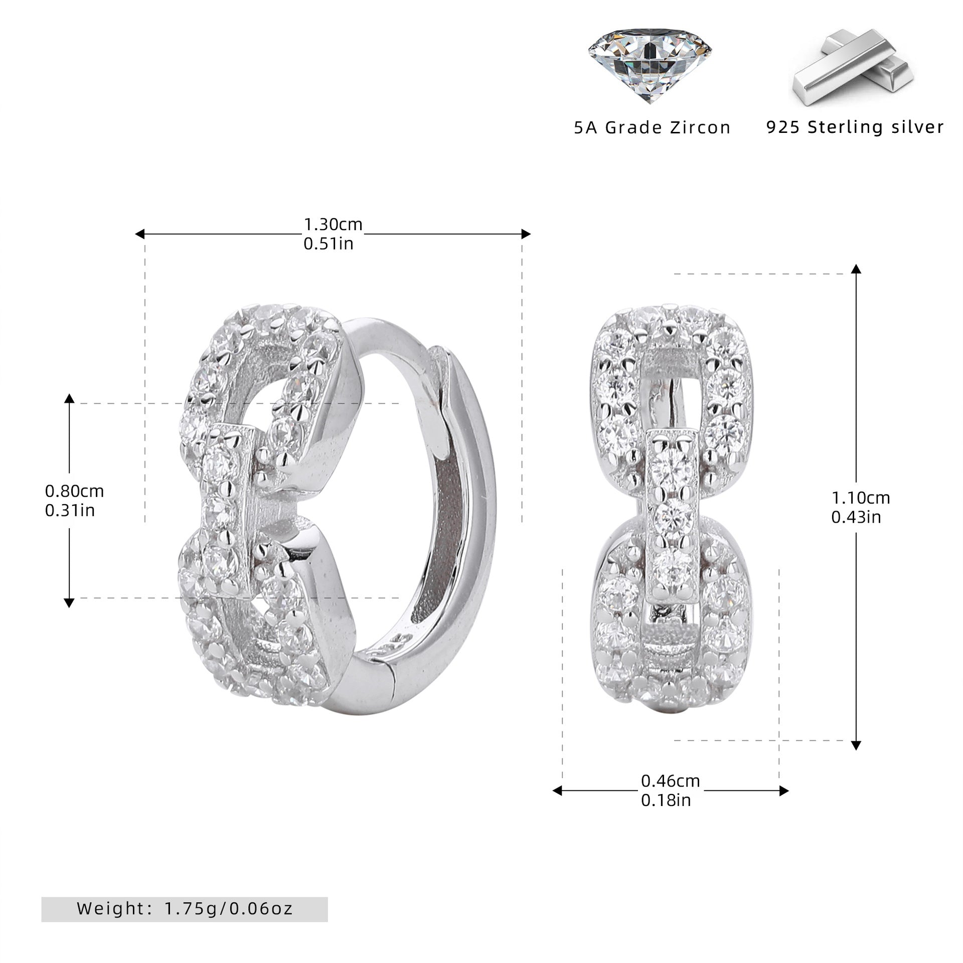 Damen Ohrhänger mit funkelndem Zirkon aus hochwertigem 925 Sterling Silber Shop Nory