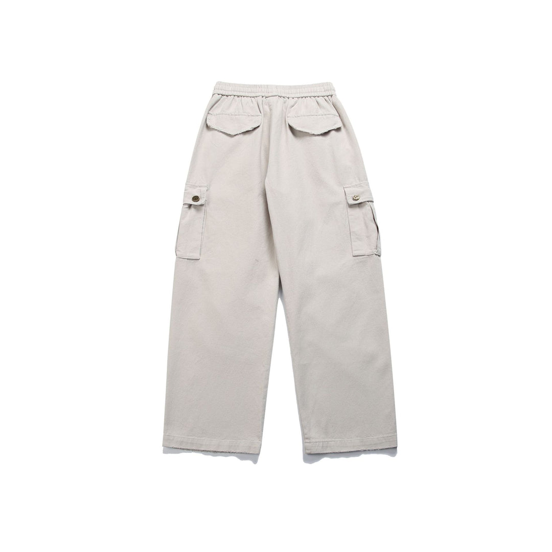 Damen High‑Waist Cargo‑Hose mit weitem Bein, elastischem Bund und Pattentaschen Shop Nory