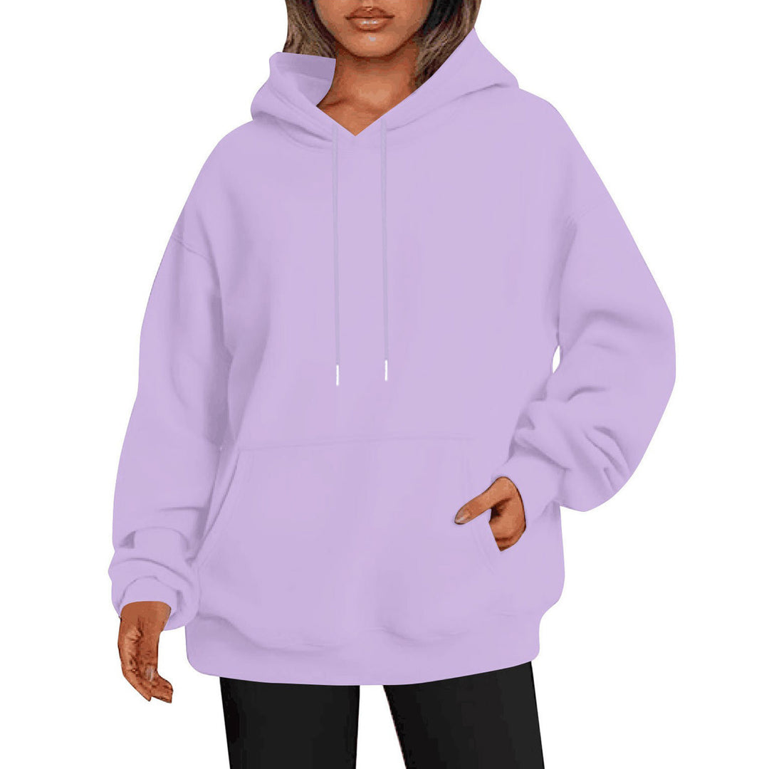 Damen nan oversized Kapuzenpulloverkleid mit Kängurutasche, verlängerter Silhouette und weichem French-Terry Shop Nory