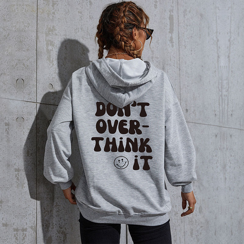 Damen Kapuzenpullover mit Statement-Backprint, Oversize‑Schnitt und gerippten Bündchen Shop Nory